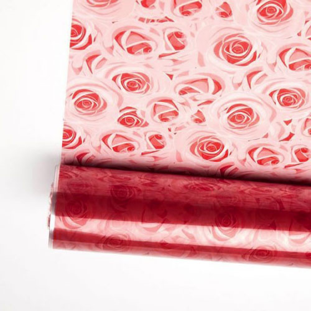 Red Rose Cellophane Roll 100m Florists Supplies